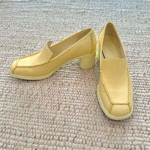 Camper Sunny Yellow Block Heel Loafers